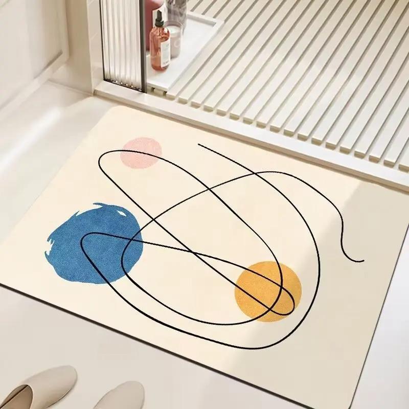 Simple Line Pattern Door Front Mat Decoration Home Bathroom Floor Mat