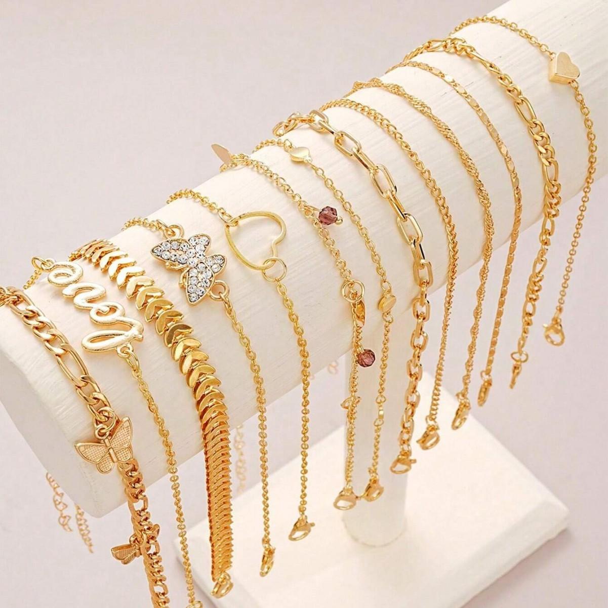 

13/20/22 шт. Женская цепочка на ногу с шариками из ракушек в форме сердца и бабочки, креативная многослойная цепочка на ногу с подвеской Su