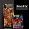 Cartoon Leaf Hard PC Phone Case For Samsung Galaxy Z Flip 7 6 5 4 Black Cover For Galaxy Z Flip 3 Foldable Shell Fundas Capa Bag