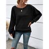 Pulover de damă Toamnă/Iarnă Hanorac casual Top de damă Culoare uni Mânecă lungă Gât rotund Tricou pulover patchwork