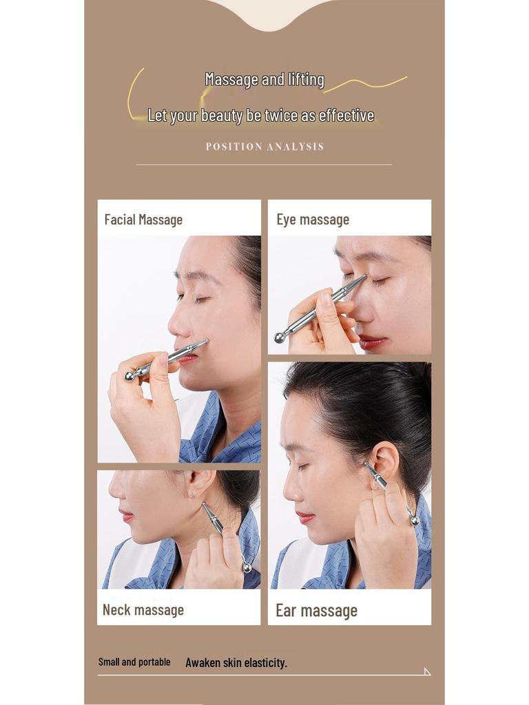 Universal Stainless Steel Gua Sha Stick for Eye, Face, and Foot Acupressure, Focused On Meridians and Acupoints, Massage Tool for Whole Body