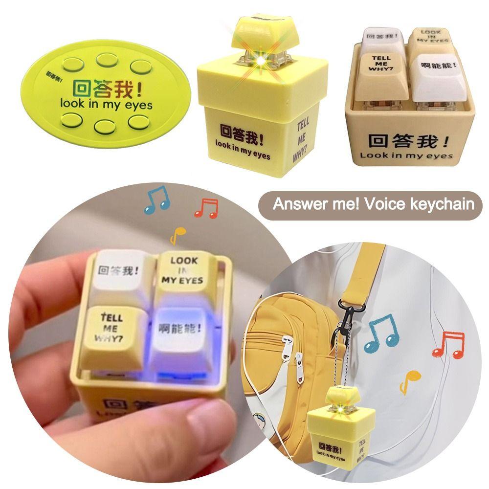 Keys Button Sound Emulator Glowing Keyboard Stress Relief Keychain Pendant  Send Friends