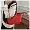 Chic Korean Style Faux Leather Tote Bag for Women, Spacious Structured Shoulder Handbag, Casual Commute Work Bag KTB