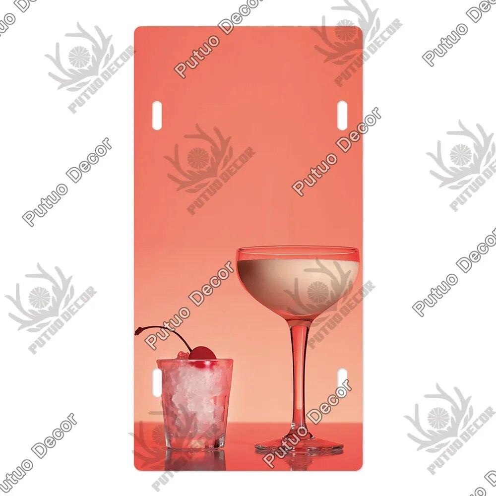 Placa de metal para coquetel Putuo Decor Placa de licença Placa de metal Placa de lata vintage Decoração para Pub Bar Sala de estar Porta Clube Decoração
