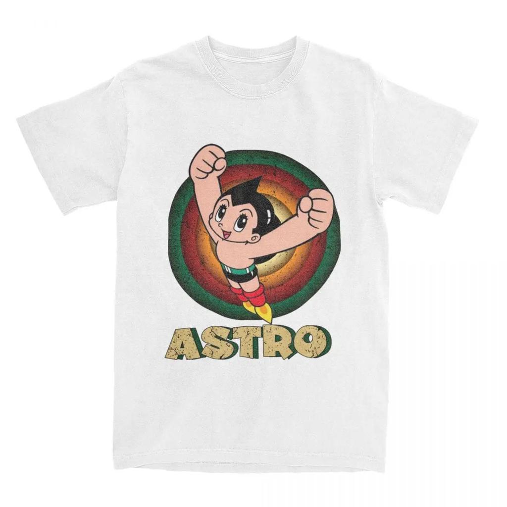 Astro Boy Vintage Anime Astroboy T-Shirts Men Novelty 100% Cotton Tees Crewneck Short Sleeve T Shirt Plus Size Clothing