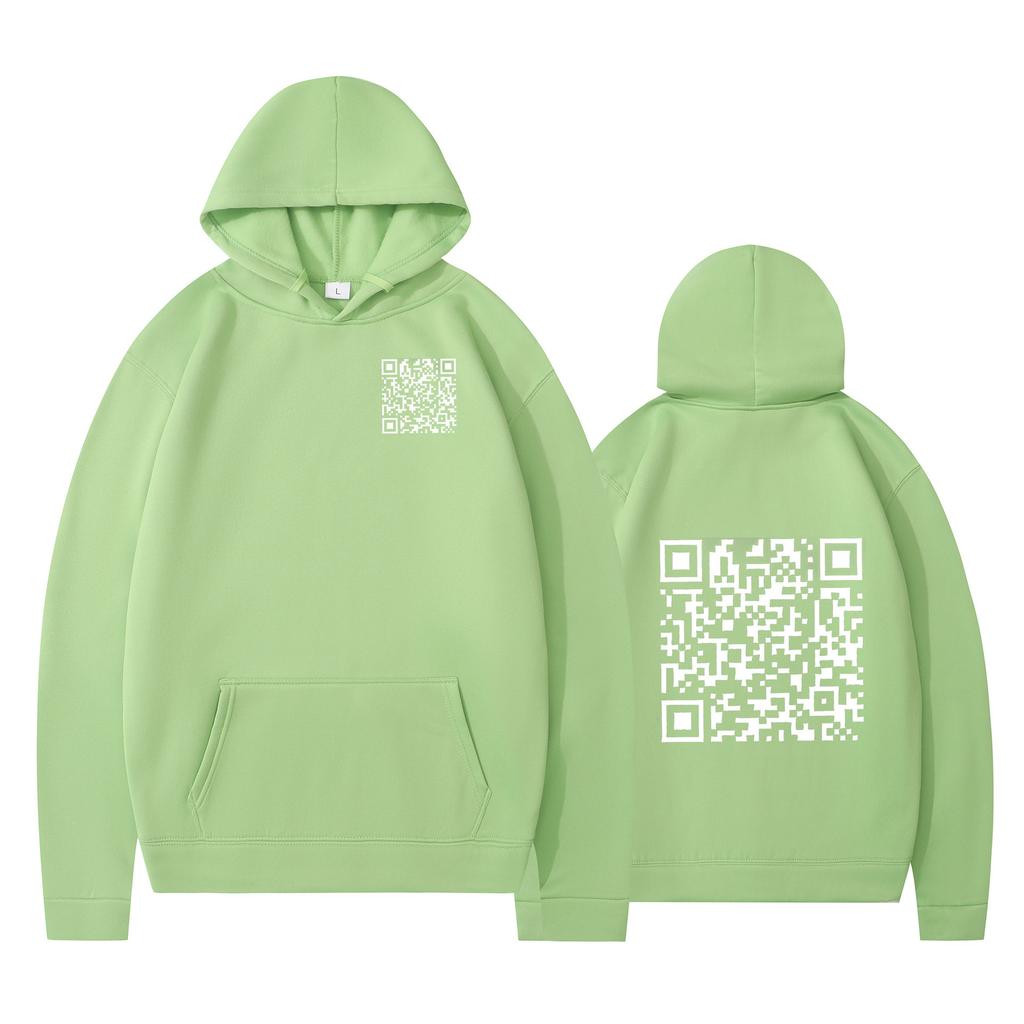Cross-border Hoodies, New Printed Styles, QR Code Scans, Loose Men's and Women's Hoodies