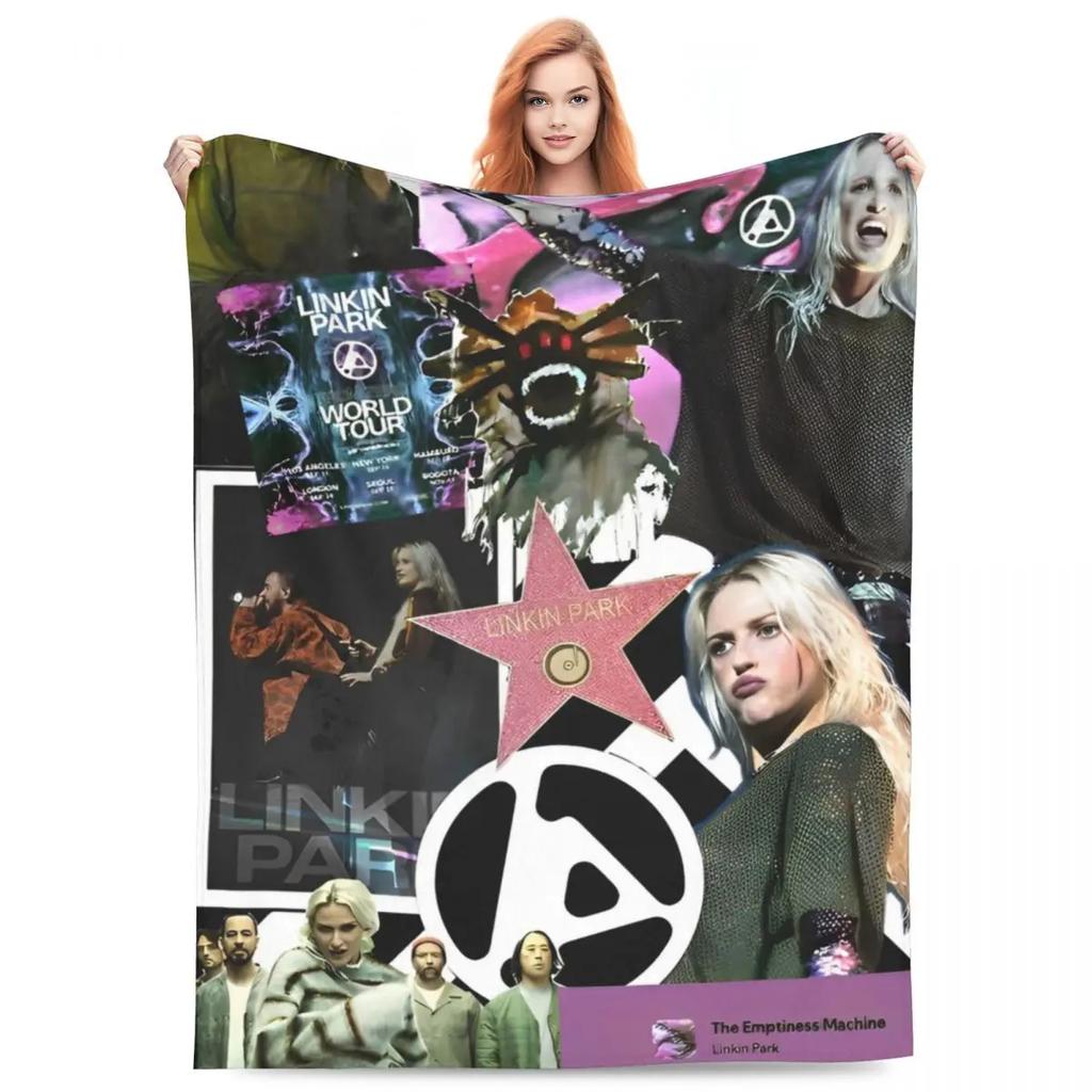 L-Linkin Rock Park Blanket Cover Fleece Super Warm Throw Blankets for Home Couch Bedroom Quilt