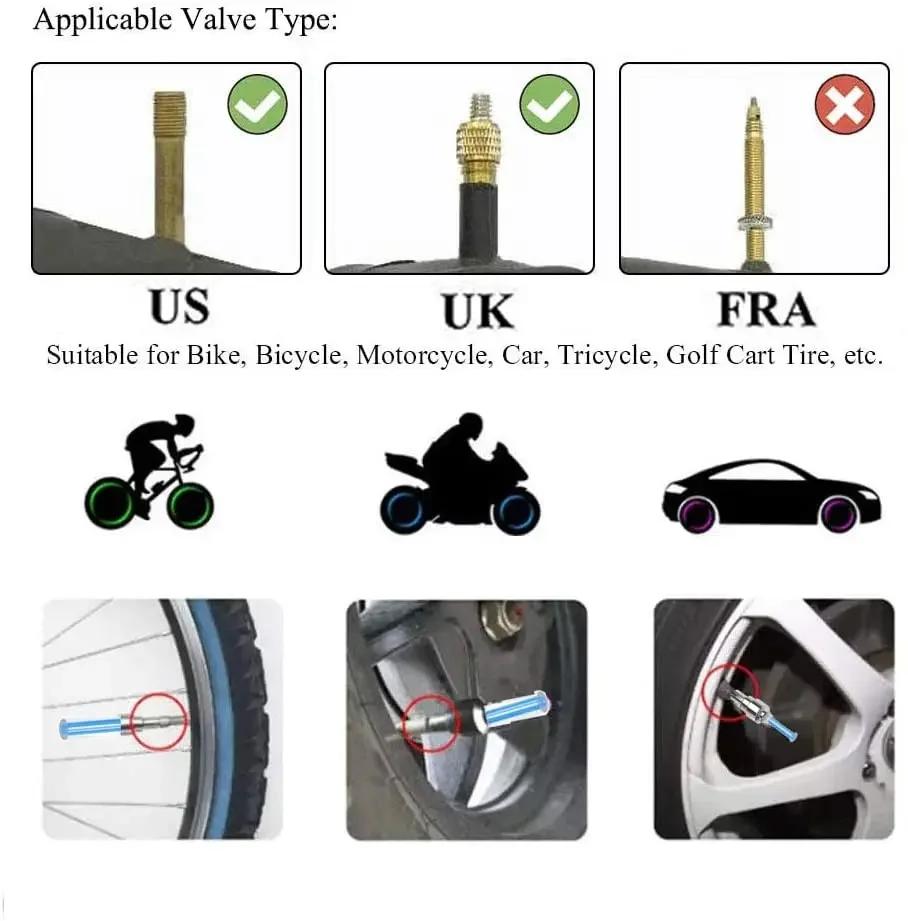 Motorrad-Radlicht, Bewegungssensor, LED-Licht, wasserdicht, Mini-Neonlicht, Reifendüsen-Ventilkappenlicht für Auto, Motorrad, Fahrrad