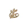 Silver Color Zircon Rose Flower Rings Gold Color Zircon Rings Fashion Leaves Ring  Party Rings