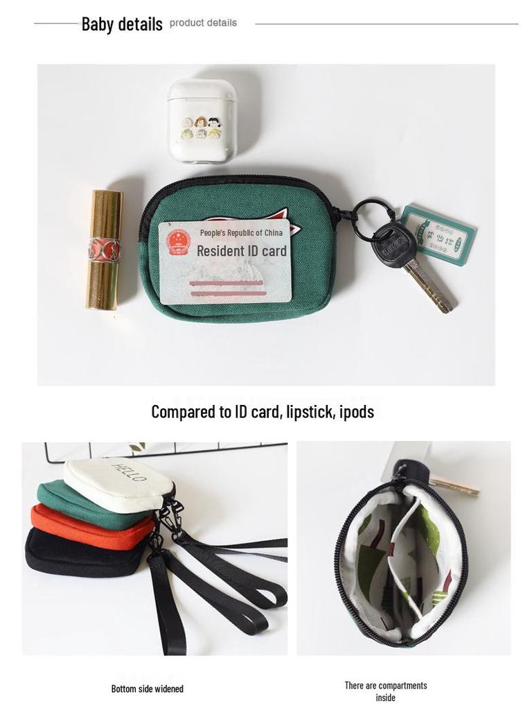 Korean Style Canvas Wrist Wallet: Simple, Portable Card Holder for Students
