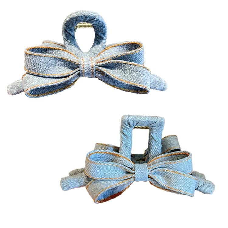 Unique Jeans Fabric Hair Accessory Modern Bowknot Hair Clip Stylish Hairpin Barrette For Teens And Lady Women