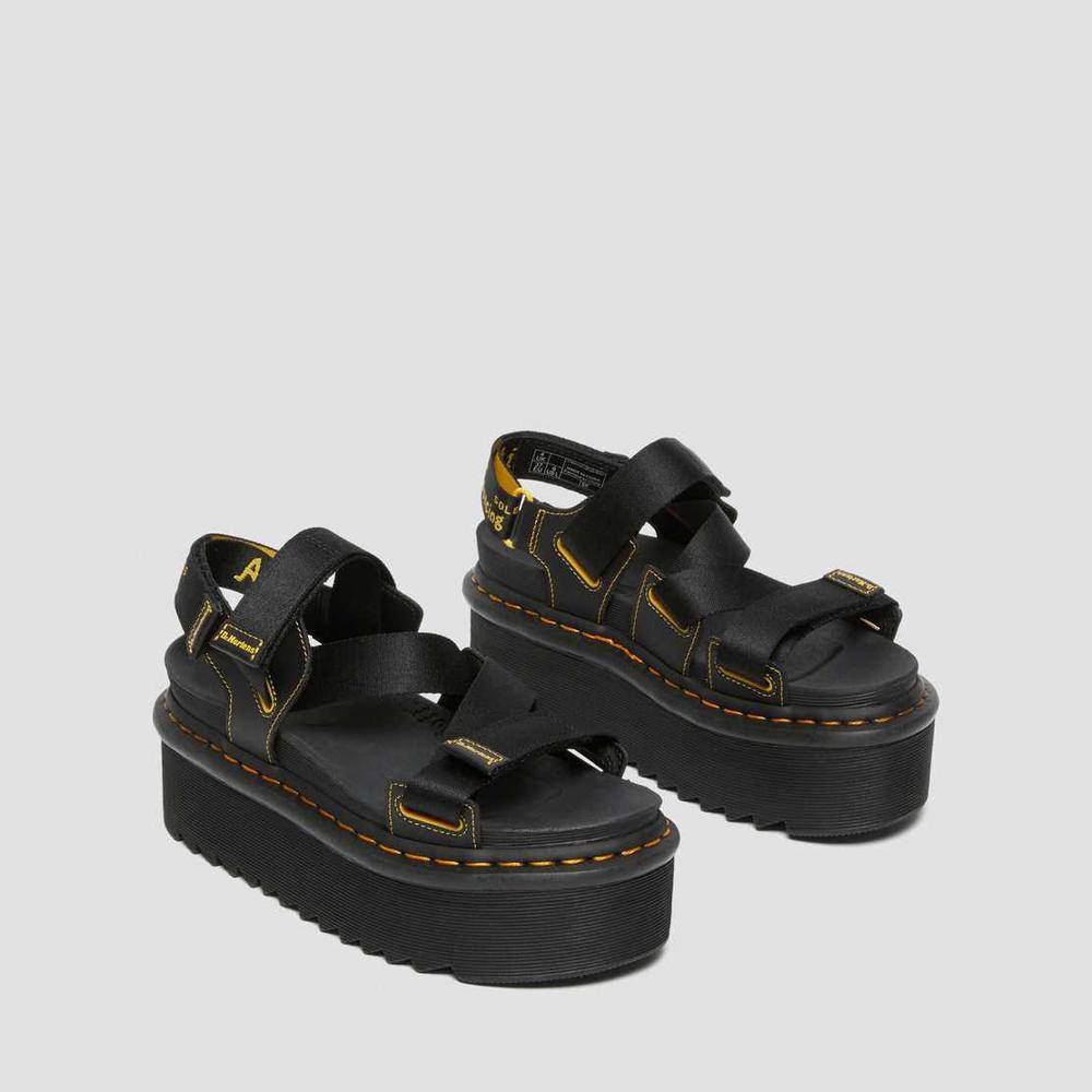Sandals Dr. Martens Black Kimber Logo Webbing Strap Version