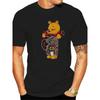 T-shirt in modal con gatto e orso Genki giapponesi con tatuaggio di drago, girocollo, maniche corte, traspirante, comoda