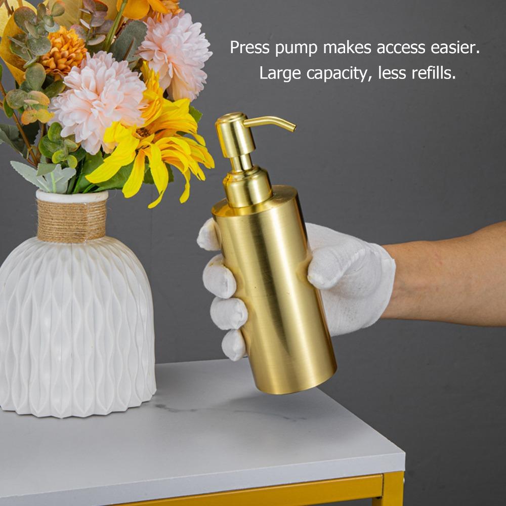 260ml Capacity Lotion Bottle Gold Liquid Soap Dispenser Soap Dispenser Bathroom Kitchen Hotel