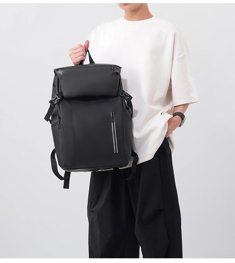 Minimalist Water-resistant Leather Backpack - Ideal for Men, Students, and Commuters