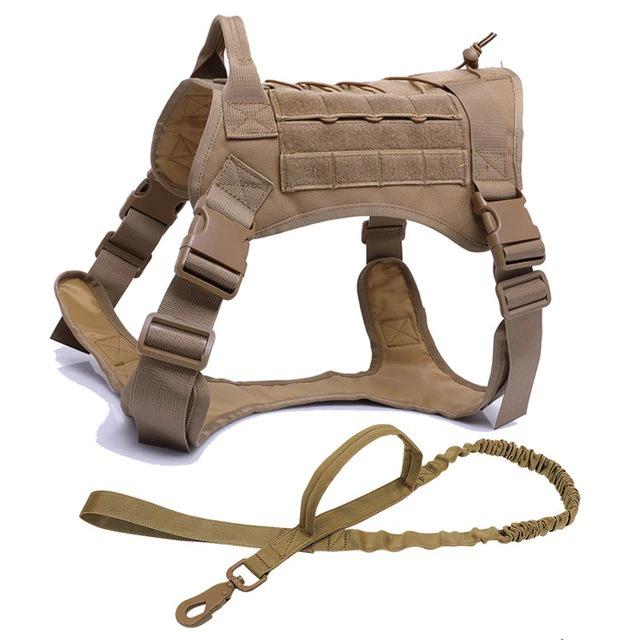 Outdoor Tactical Dog Harness with Leash, Vest & Clothing - Nylon Military Training Gear