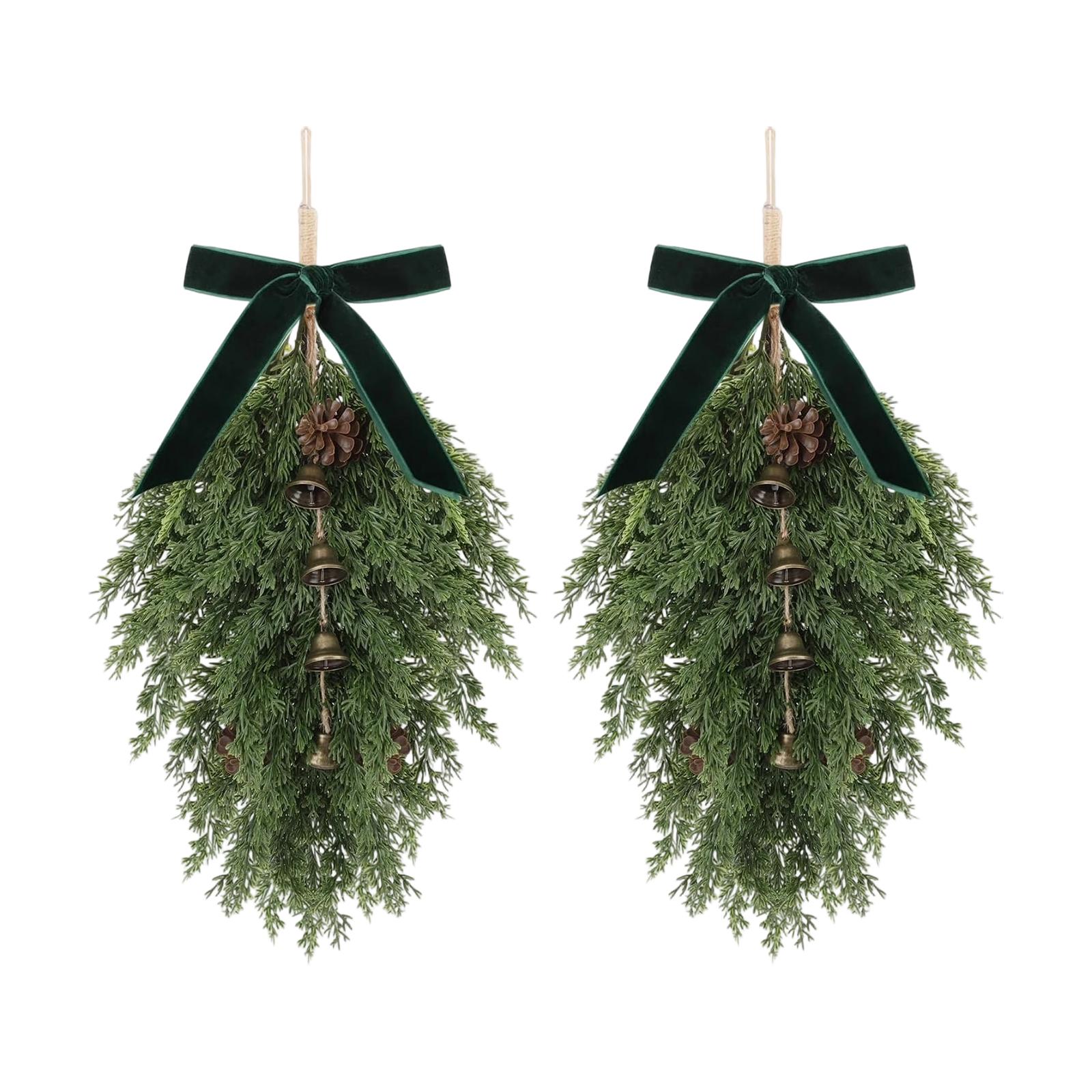 

2pc50cm Simulated Soft-Glue Norfolk Needle Wall Hanging Christmas Tree Upside Down Vine Green Plant Holiday Decoration One Size