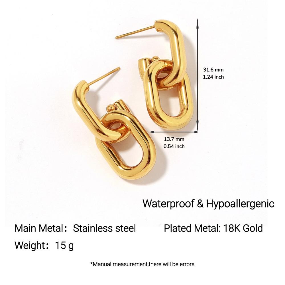 Yingtai 18K Gold Stainless Steel Stud Earrings with Vacuum Electroplating