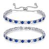 Iridescent Zircon Tennis Bracelet Set - White Gold Plated Fashion Jewelry