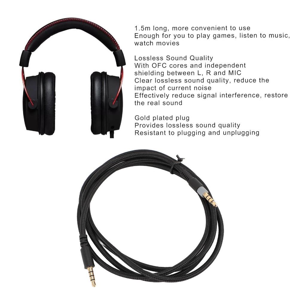 4.9ft 3.5mm Male To 3.5mm Male Cable for Cloud Alpha Cloud Mix Cloud Headset Sound Cable
