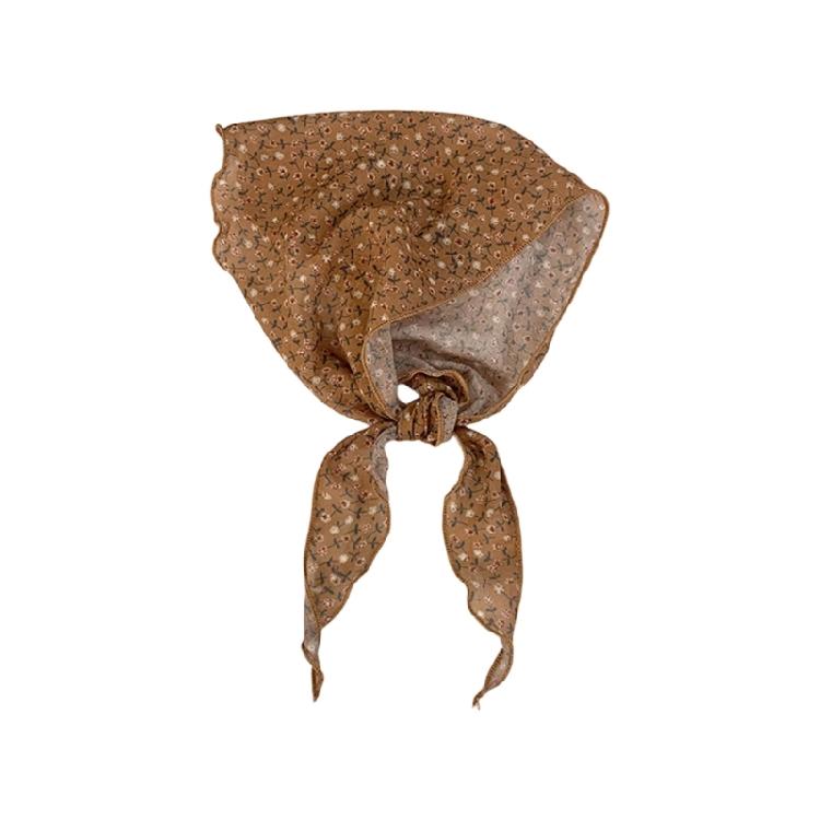 Popular Flower Patterned Head Wrap Breathable Bandana Scarf Thin Neck Cover Women Fashion Accessory Beach Vacation Wear