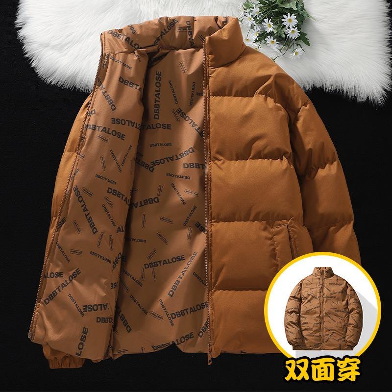 Winter double-sided cotton-padded men's winter new casual trendy brand loose large size casual couple men
