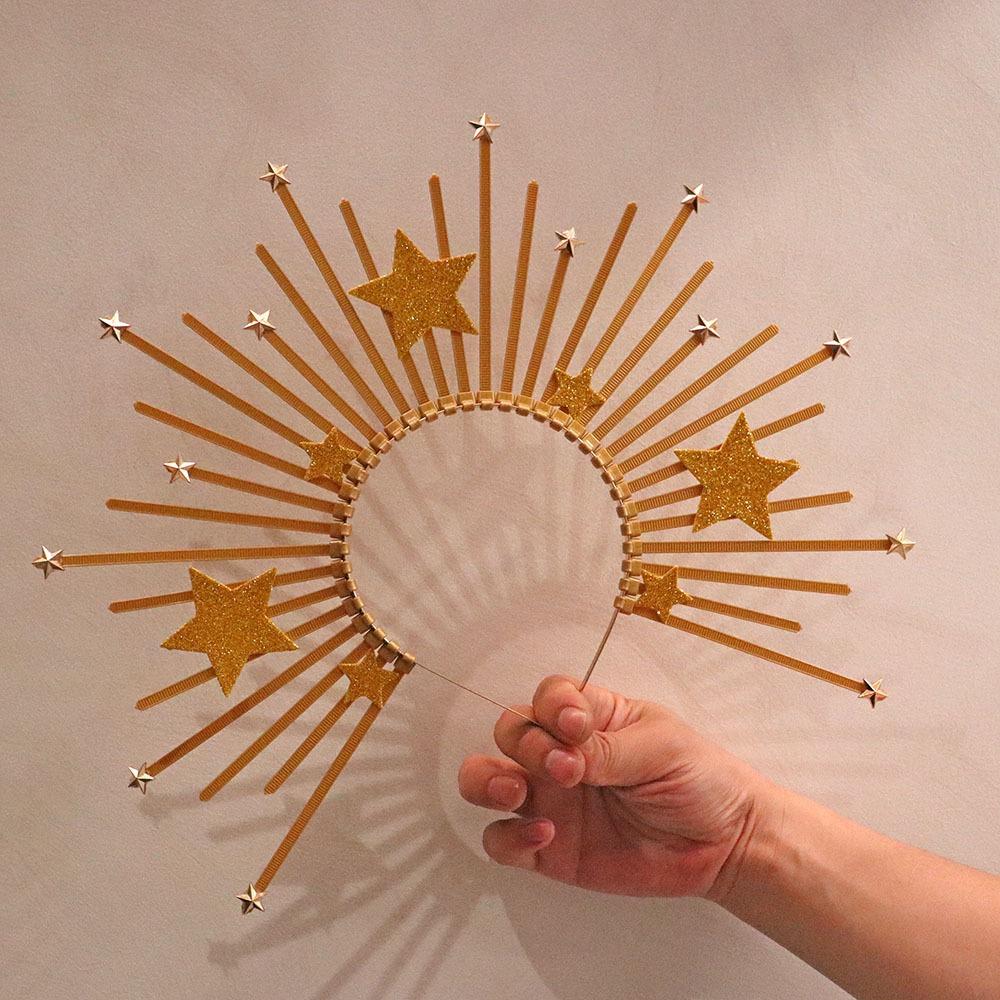 Star Sun Goddess Crown Golden Baroque Tiara Headband Hair Accessories Goddess Headpiece Cosplayers золотой