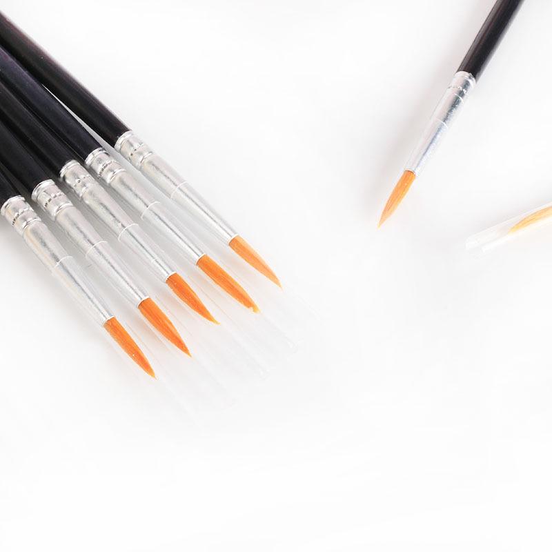 Black Nylon Bristle Hook Line Digital Oil Painting Brushes for Kids DIY Art. No. 3 чёрный