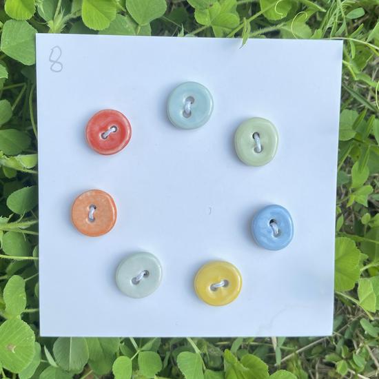 Rainbow Ceramic Button Fasteners for DIY Knitting & Doll Clothes (12/15mm)