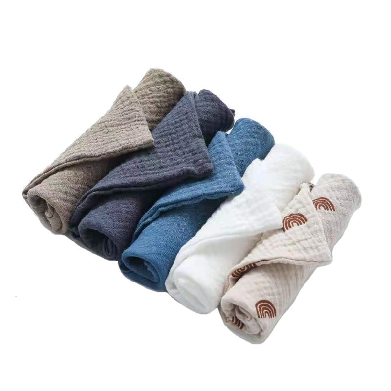 5 Pcs Baby Cotton Square Towel Infant Hand Face Washcloth Handkerchief Muslin Cloth Feeding Bib Burp Cloth Saliva Towel Gifts