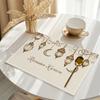 Set of 4 Ramadan Kareem Lanterns Featuring a Moon Design, These Placemats Are Machine Washable, Heat Resistant, And Easy to Clean
