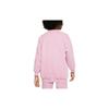 Nike Solid Color Sequin Logo Decorated Round Neck Long Sleeve Sweatshirt Kids Sweatshirt Pink DV9374-698