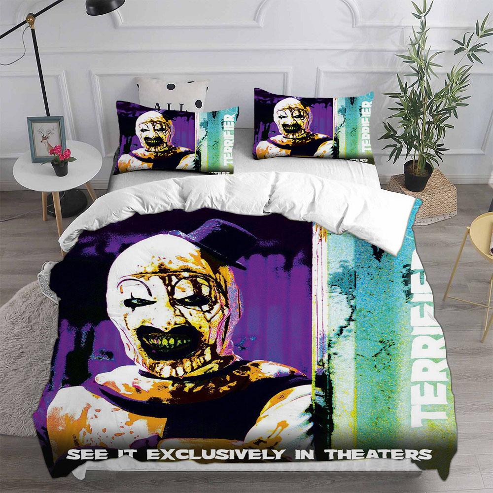 Terrifier 2 (2022) Bedding Sets Bed Cover Comforter Duvet Cover Pillow Case 2-3 Pieces Sets Horror Christmas Decoration