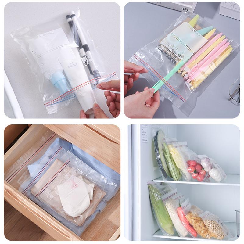 20/15/10pcs Fresh-Keeping Bag Household Food Sealed Bag Self-Sealing Frozen Sealed Compact Bag Refrigerator Storage Organiser