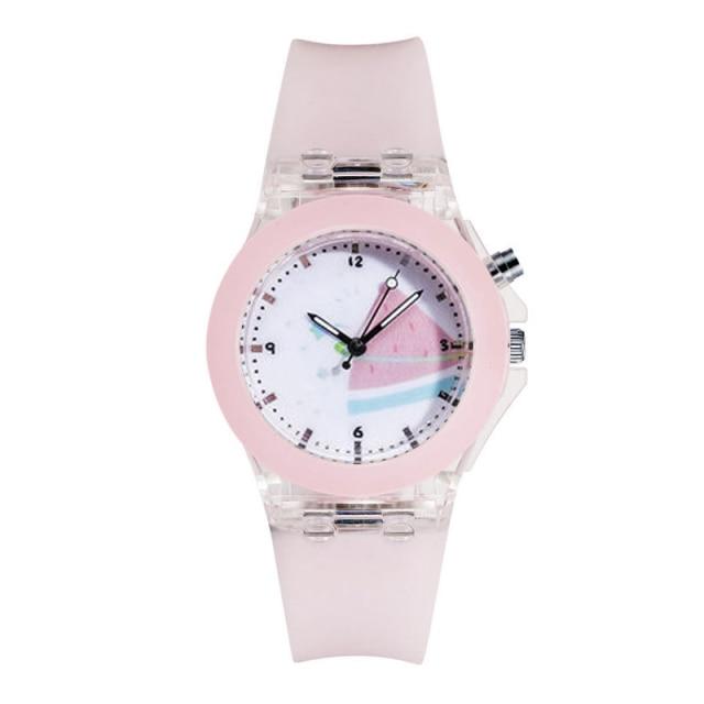 Watch Women Fashion Silicone Candy Color Luminescent Student Watches Girls Quartz Clock Cute Little Fresh Wristwatch