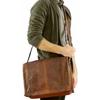 Laptop Briefcase Satchel Bag Men's Genuine Vintage Leather Messenger
