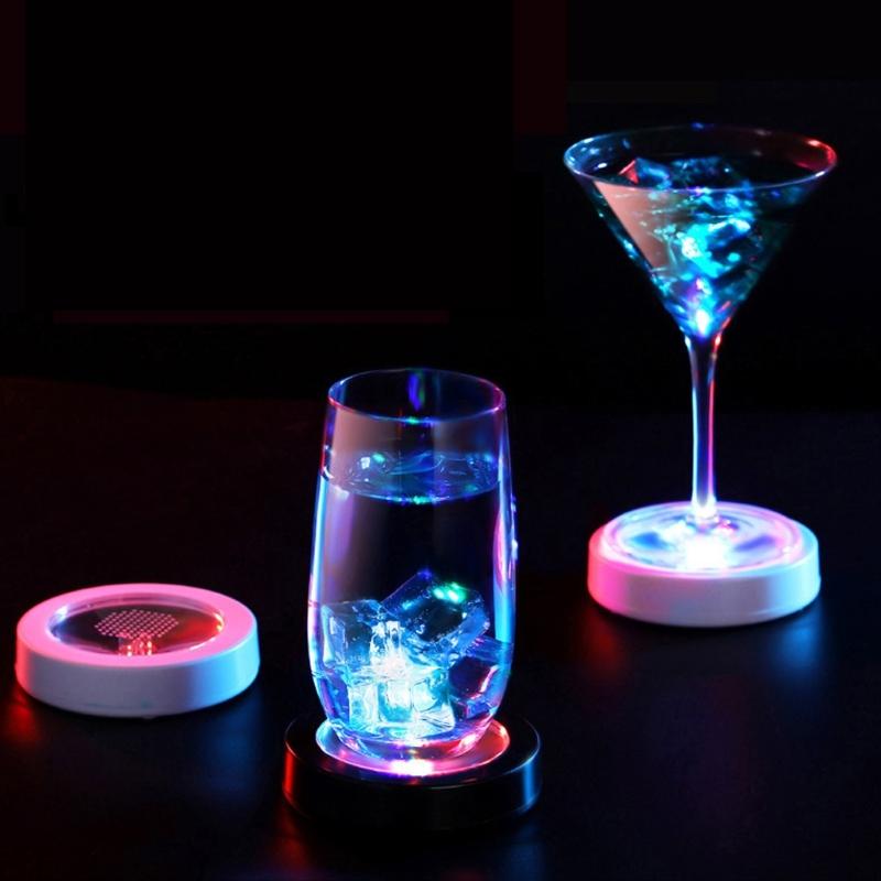 Colorful LED Light Cup Pad with USB Rechargeable Suitable for Exciting Visuals At Cocktails Event and Family Gatherings