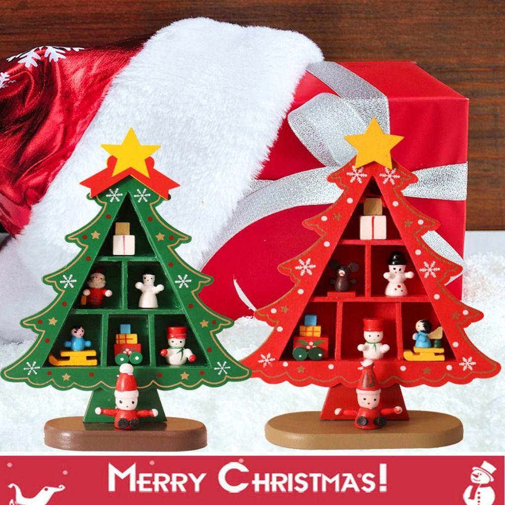 Ornament Tischkamine Weihnachten Stereo Mini Weihnachtsbäume Holzweihnachtsbaum Weihnachtsgeschenke