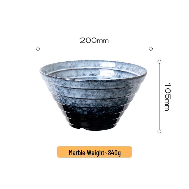 Retro Japanese Kiln-Glazed Ceramic Serving Bowl