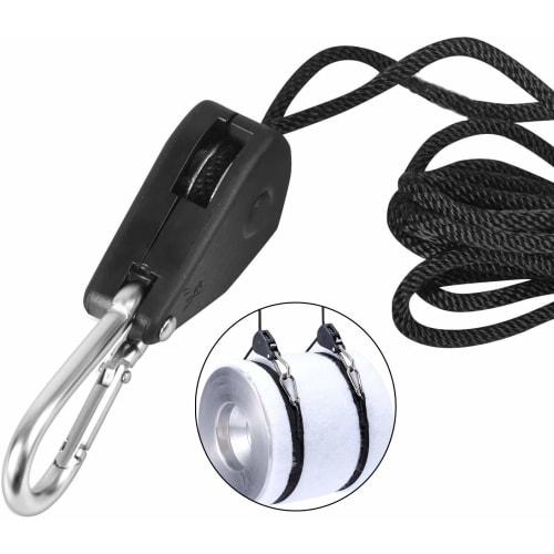 LUCKYBEE 1/8" Rope Ratchet, Adjustable, Easy to Use, with Hooks, Packing Straps, 150 lbs Load Capacity, Full Locking, Secures and Secures for Moving a