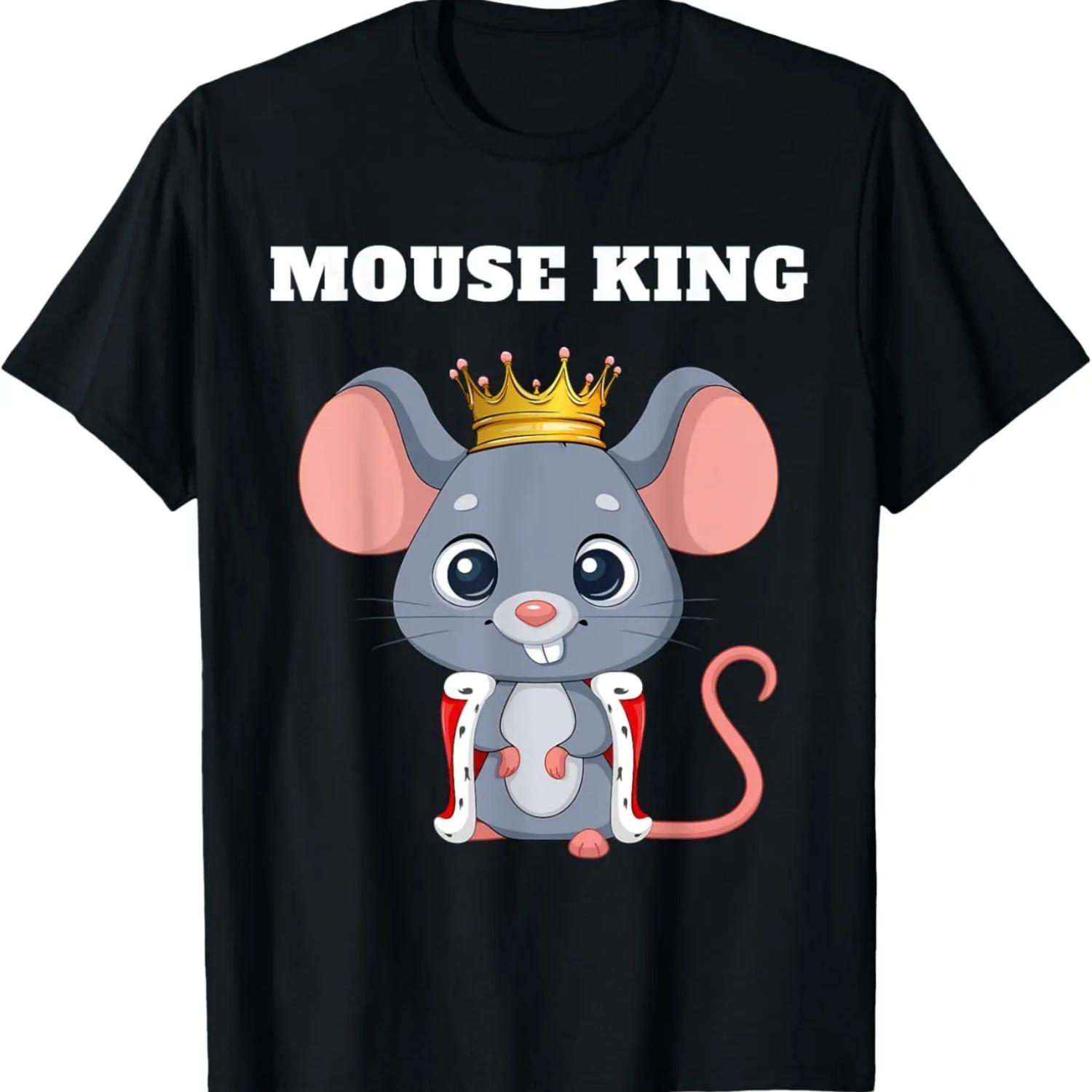 Mouse King _ Mens Mouse Tshirt _ Boys Mouse T-Shirt S чёрный