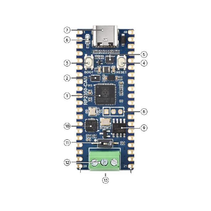 Raspberry Pi Pico 2 RP2350 CAN Onboard XL2515 CAN-Controller RP2350A Waveshare RP2350-CAN