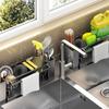 Spülbecken Abtropfgestell Schwammhalter Armaturen Aufbewahrung Seifenablage Handtuchhalter Regal Organizer Küchenzubehör