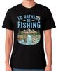 I’d Rather Be Fishing T-Shirt Angler Outdoor Nature Graphic Unisex Tee