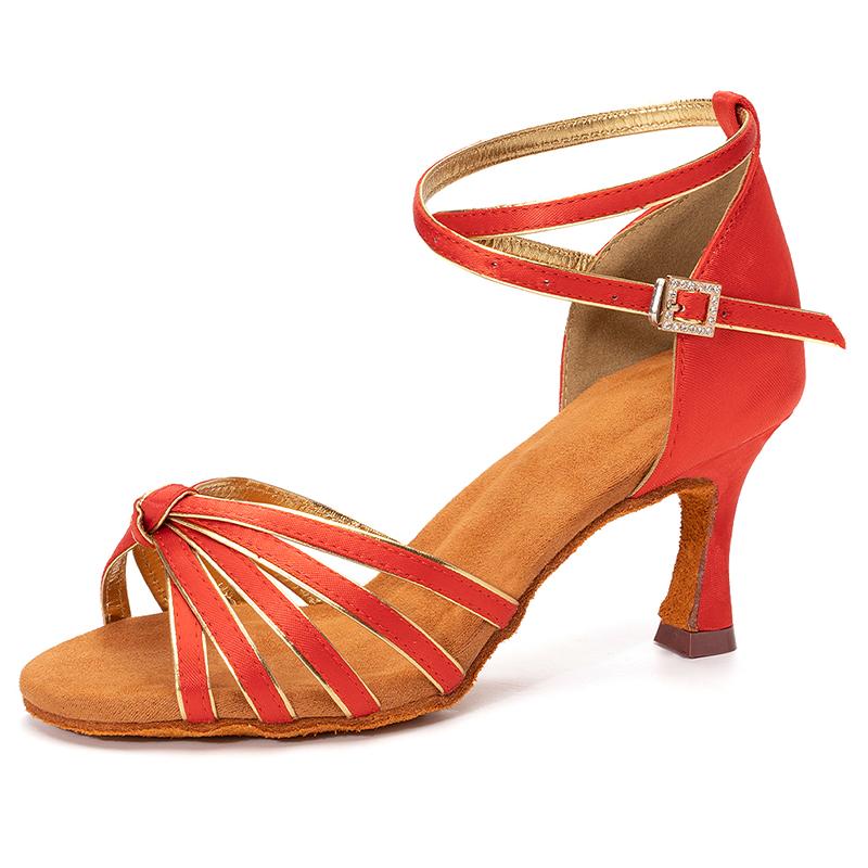 Frauen Tango Ballsaal Latin Walzer Tanz Mädchen Party Schuhe mit hohen Absätzen 7CM