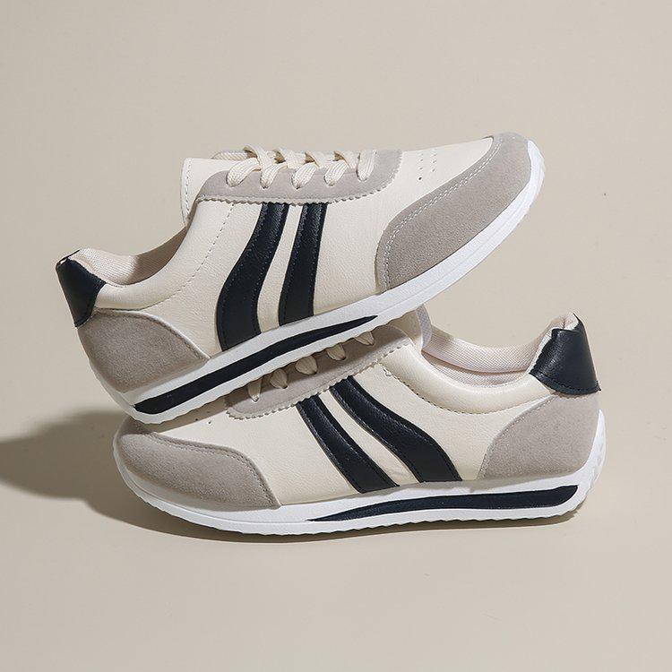 Plus-Size Casual Lace-Up Sneakers - Soft Sole, Versatile Spring & Summer Running Shoes
