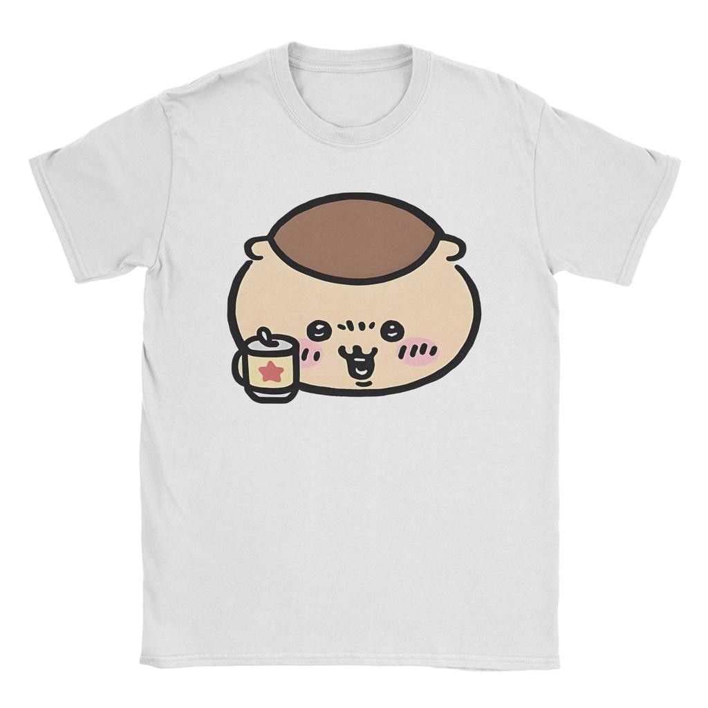 Chiikawas Kurimanju T Shirt for Men Pure Cotton Awesome TShirt Crew Neck Tees Short Sleeve Clothing Plus Size
