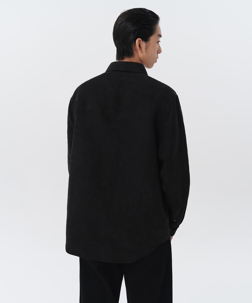 MUSINSA STANDARD Synthetic Suede Western Shirt [Black]