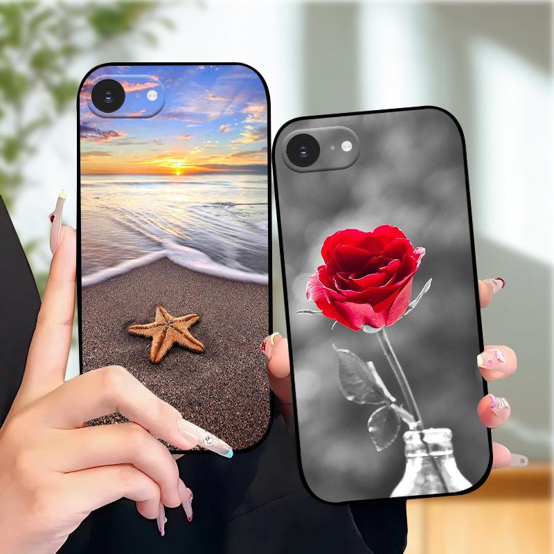 Case For iPhone SE4 Fashion Color Painted Soft Silicone Phone Coque Cover For Apple iPhone 16e 5G A3409 A3408 Shockproof Cases