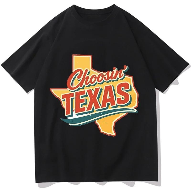 Casual Fashion Round Neck Short Sleeved Tee Ella Langley Choosin Texas Tshirts Unisex Women Summer Cotton Clothing Streetwear Y2K